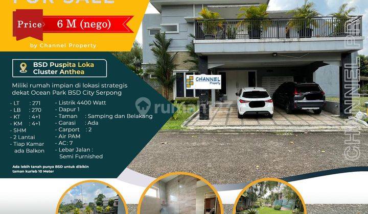 Dijual cepat Rumah cluster siap huni Puspita Loka Bsd city, vn 1