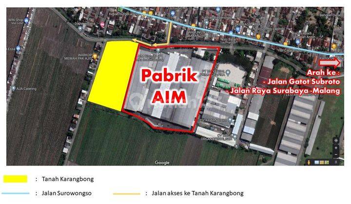 Tanah di Karangbong gedangan sidoarjo nol.jalan samping aim biskuit 2