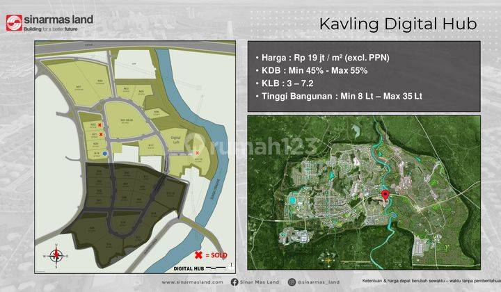 Kavling Digital Hub Luas Dan Bebas Banjir di Bsd City 1