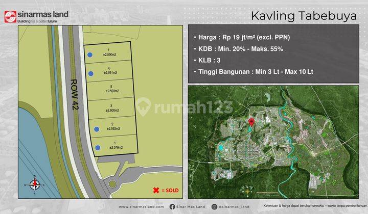 Tanah Kavling Tabebuya Lokasi Terbaik Bebas Banjir di Bsd City 1