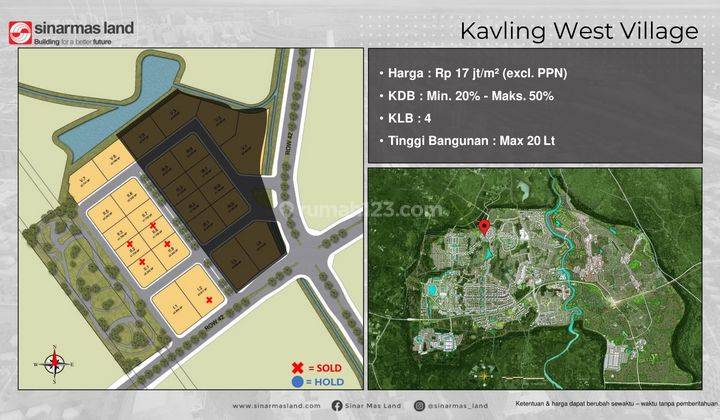 Kavling Komersial West Village Siap Bangun Bebas Banjir, Bsd City 1