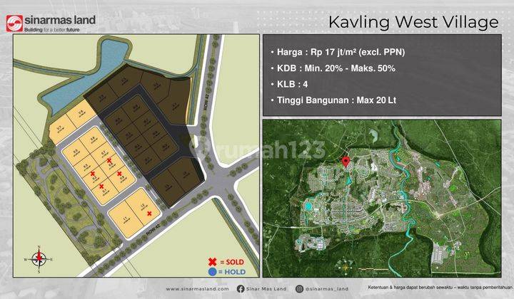 Kavling Komersial West Village Luas Terbaik Bebas Banjir Bsd City 1