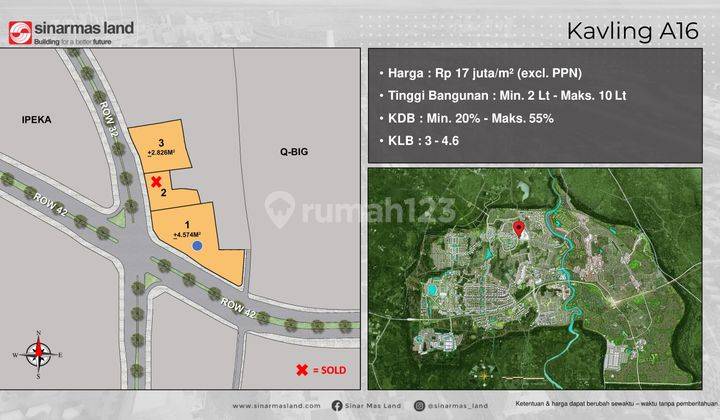 Kavling Komersial A16 Siap Bangun Lokasi Strategis di Bsd City 1