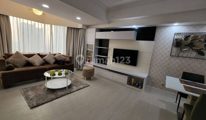 DISEWAKAN 2 BEDROOMS LUAS 88M2 FULLY FURNISHED INTERIOR, LANTAI TENGAH TOWER 1 @ TAMAN ANGGREK CONDOMINIUM  1