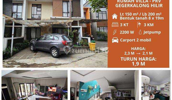 Jual Cepat Rumah 2 Lt Komplek Prv Parahyangan Rumah Villa Gegerkalong Dkt Sarijadi,siap Huni Bagus Artistik Harga Murah Jarang Ada  1