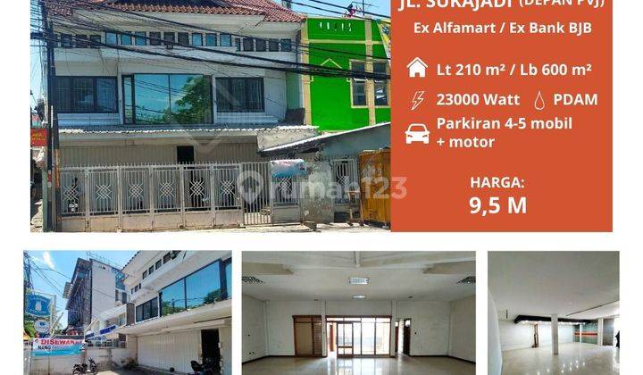 Di Jual/ di Sewakan Gedung 3 lantai Jl.Sukajadi Raya Depan PVJ Ex Alfamart,Cck U/ kantor/ Alfa/ Gudang Dll 1