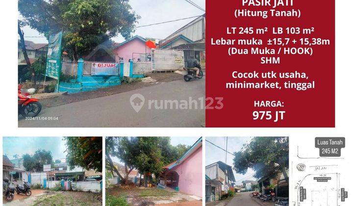 Jual Cepat Rumah Murah Hitung Tanah Saja Pasirjati Cilengkrang Ujung Berung Posisi Hook Mainroad Jalan Utama Cck U/Usaha/Tinggal