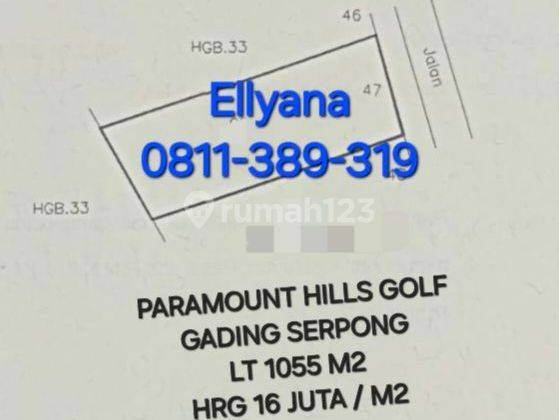 Dijual Kav PARAMOUNT HILLS GOLF, GADING SERPONG - TANGERANG 2