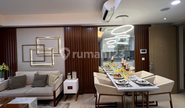 apartement gold coast 3BR luas 113m,full frunish n design interior brand new,lantai sedang 2