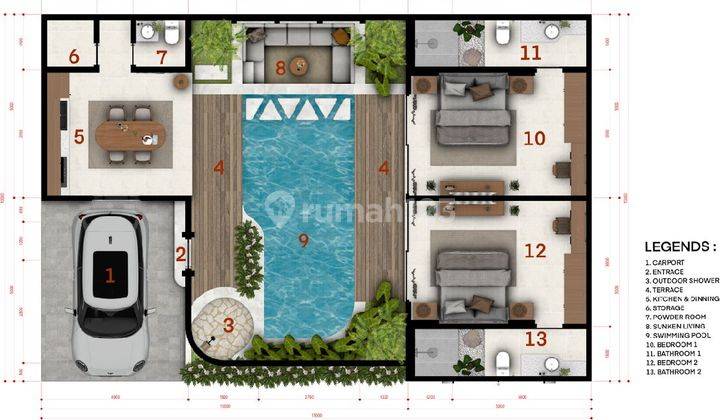 Leasehold Villa Tropical Mediteranian Ungasan Dekat Savaya 2