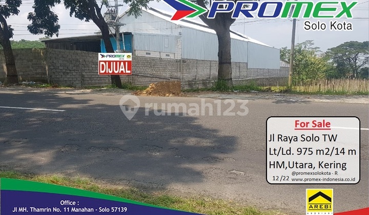 Tanah Dijual, Jl Raya Solo - Tawangmangu, Karangayar (Timur SPBE Sebelah Gudang) 1
