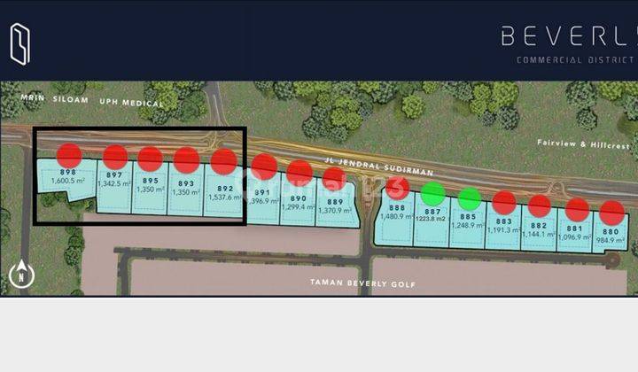 Di jual kavling komersial depan seberang RS siloam lippo village tangerang 2