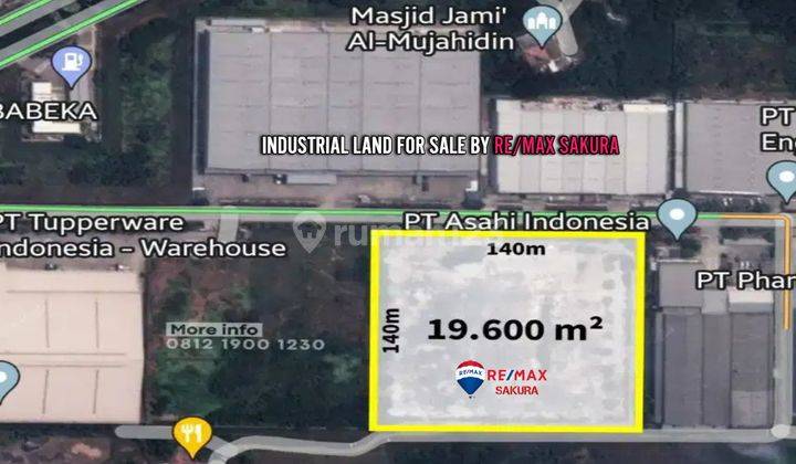 Dijual Cepat Kavling Industri Luas Tanah  19.600 m² 5 Lokasi Strategis Menit Exit Tol Cibatu di Kawasan Industri Jababeka 5 - Cikarang Utara, Bekasi 1