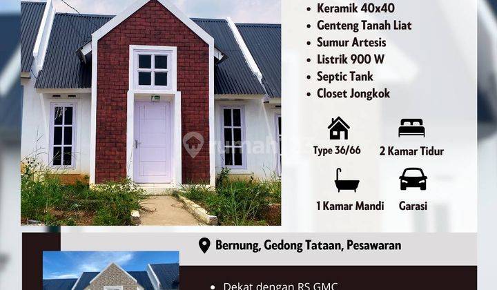 Rumah Baru SHM di Bernung, Gedong Tataan, Pesawaran, Bandar Lampung