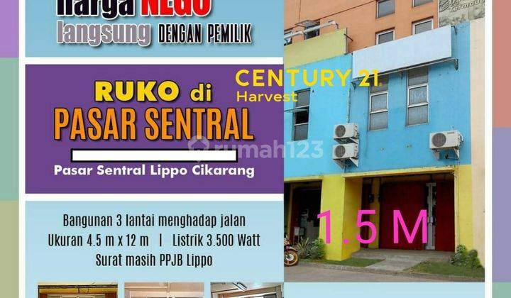 Ruko 3 Lantai Siap Pakai Di Pasar Central Lippo Cikarang  7