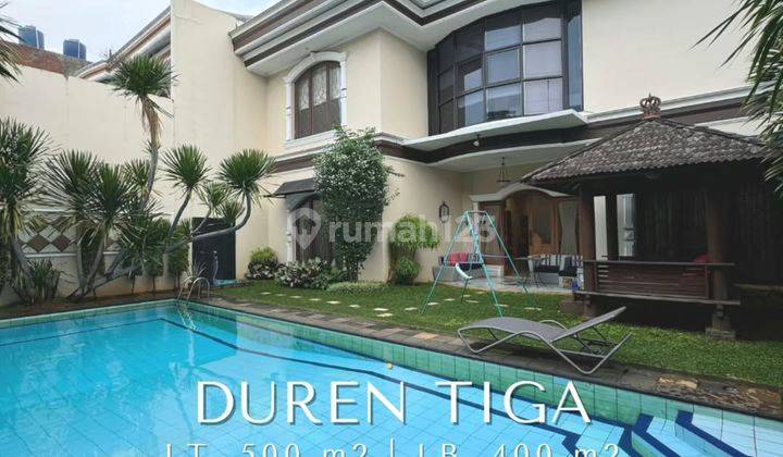 Luxurious Classic House Hadap Selatan di Duren Tiga, T 500 B 400 1
