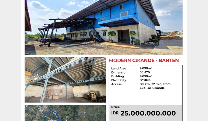 2-story warehouse 58x170 9898m Cikande industrial area Banten 2-story warehouse 58x170 9898m Cikande industrial area Banten