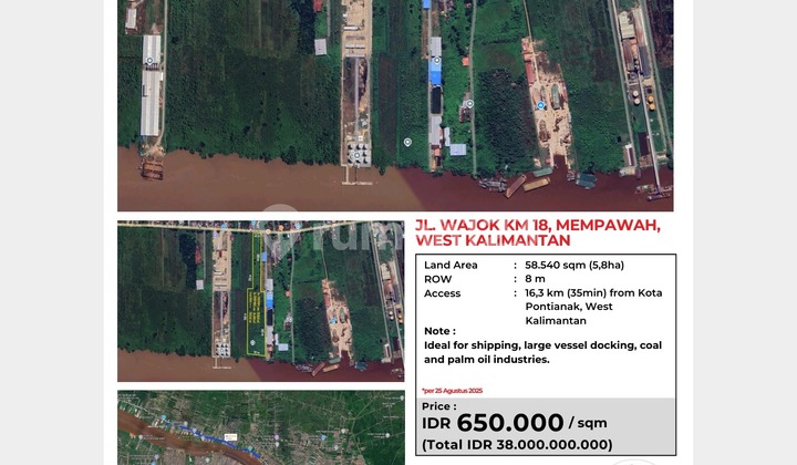 Kavling komersial jalan raya wajok km 18 pontianak Kalimantan barat, akses langsung ke sungai kapuas Kavling komersial jalan raya wajok km 18 pontianak Kalimantan barat, akses langsung ke sungai kapuas