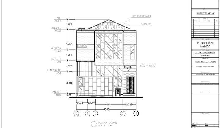 Dijual Rumah 2 Lt di Jakarta Garden City Cluster Asya Mantana 2