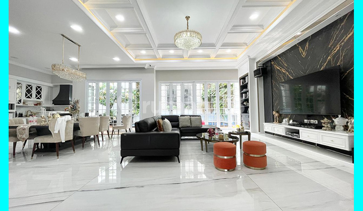 Chandra Rumah Full Furnish Luas Tanah 240M2 Ada Kolam Renang di Komplek Kavling Polri Jelambar