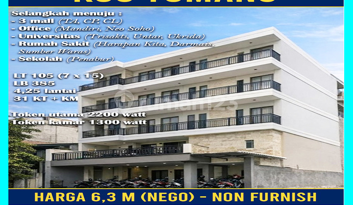 Chandra Kos Baru 31 Kamar Tidur di Tomang Jakarta Barat