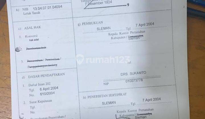Tanah Pekarangan bonus rumah daerah seturan 2