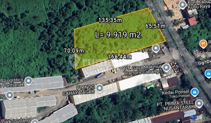 Tanah Jual Jalan Ahmad Yani 2 9919M2 Kuburaya Pontianak