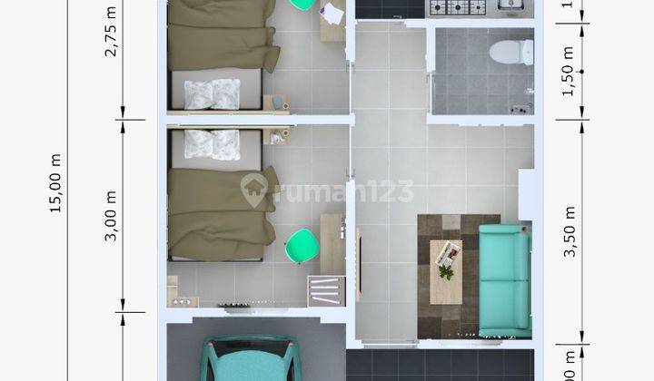 RUMAH MININALIS KARANG ASRI CIKARANG 2