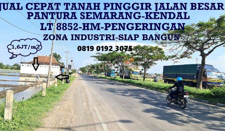 Tanah Zona Industri Dekat Kik pinggir Jalan Raya Pantura lingkar Kaliwungu Kendal