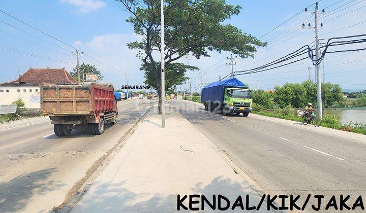 Tanah HM Zona Industri Pinggir jalan Raya Pantura/lingkar Kaliwungu Kendal dekat KIK Kendal 2