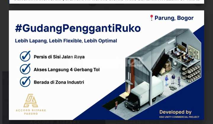 Gudang Accord BizPark Serpong Parung akses dekat tol Jalan Lebar