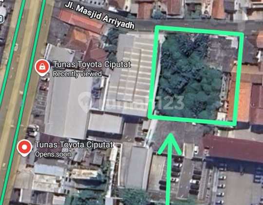 FOR RENT 1300 sqm Land Behind Toyota Ciputat, Suitable for Cafe and Warehouse Business Rentals