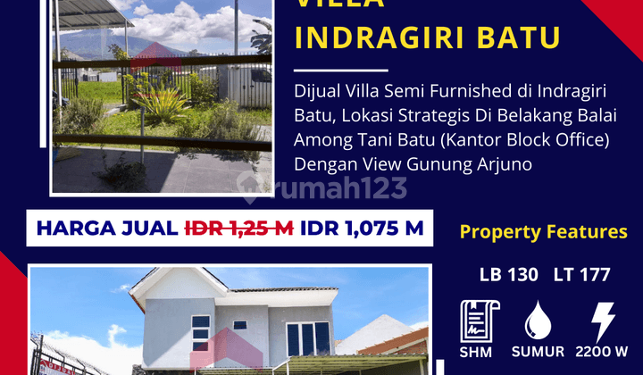 Villa Semi Furnished Di Indragiri Batu,lokasi Belakang Among Tani 1