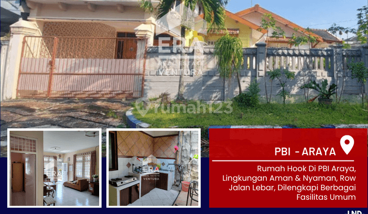 Rumah Hook 2 Lantai Di Perum Pbi Araya, Area Taman Luas 1