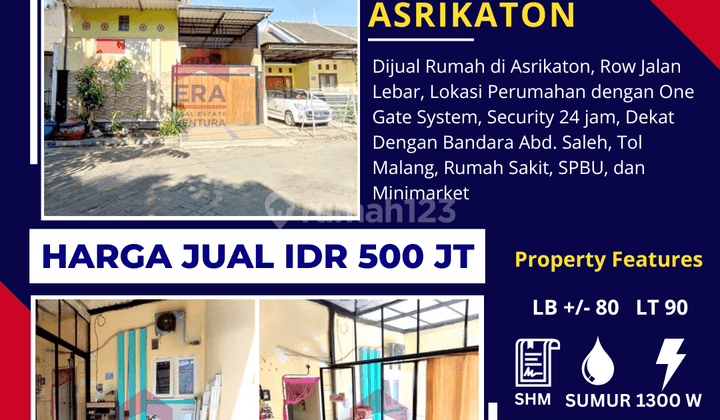 Rumah Dijual Di Asrikaton, Dekat Exit Tol Bandara Abd Saleh 1