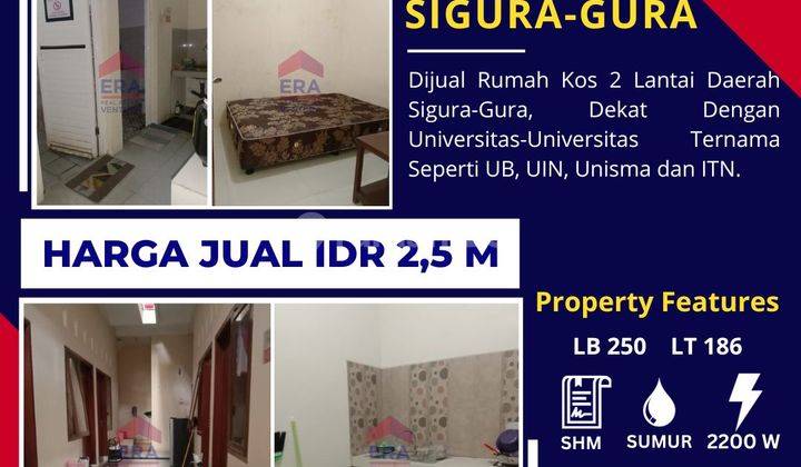 Rumah Kos 2 Lantai Daerah Sigura Gura, Dekat Kampus Itn, Ub, Uin 1