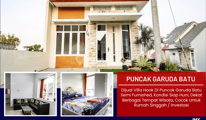 Villa Hook Semi Furnished Di Puncak Garuda Batu, Kondisi Terawat 1