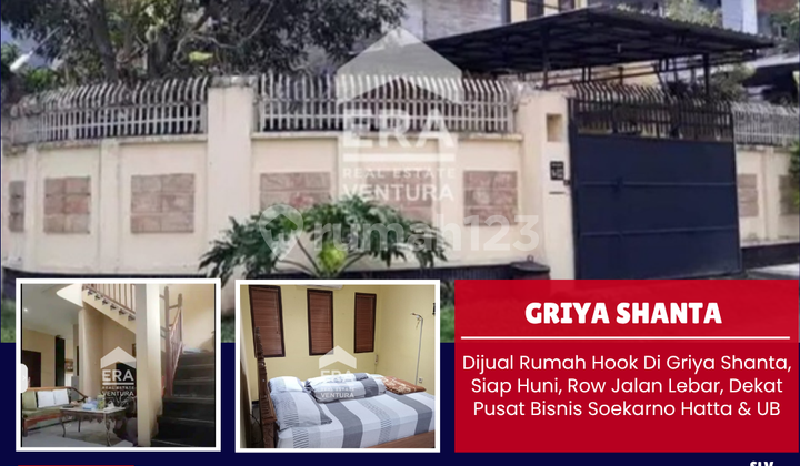 Rumah Hook di Griya Shanta, Siap Huni, Dekat Jalan Soekarno Hatta