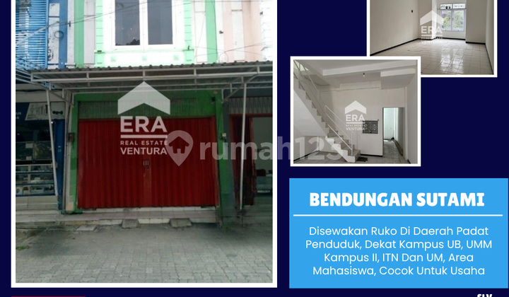 Disewakan Ruko Di Bendungan Sutami, Dekat UB, UM, UMM Kampus 2