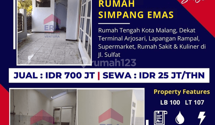 Rumah Lokasi Tengah Kota Malang Daerah Sulfat 1