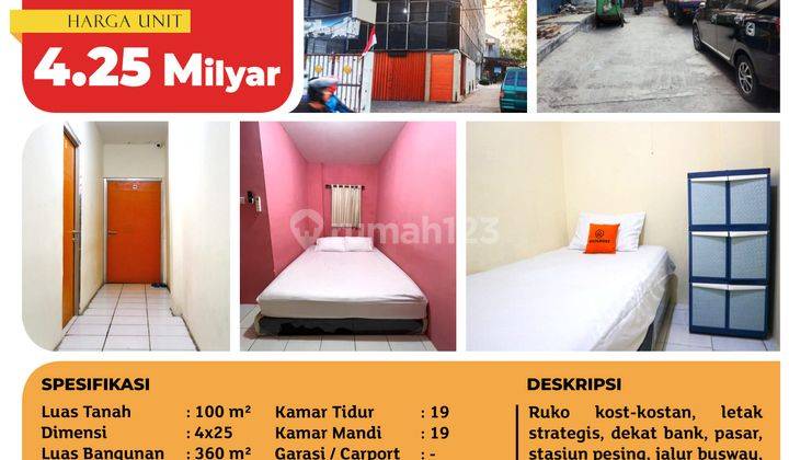 Dijual Ruko Kost Kedoya Utara, Jakarta Barat, 4x25m², 4 Lt, SHM 2