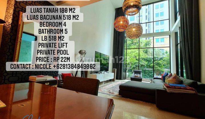 Dijual Townhouse Pakubuwono House Private Pool  1