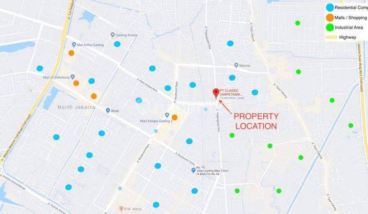 Dijual Gudang Dekat Tol Podomoro Pegangsaan Dua Kelapa Gading Jakarta Utara 2