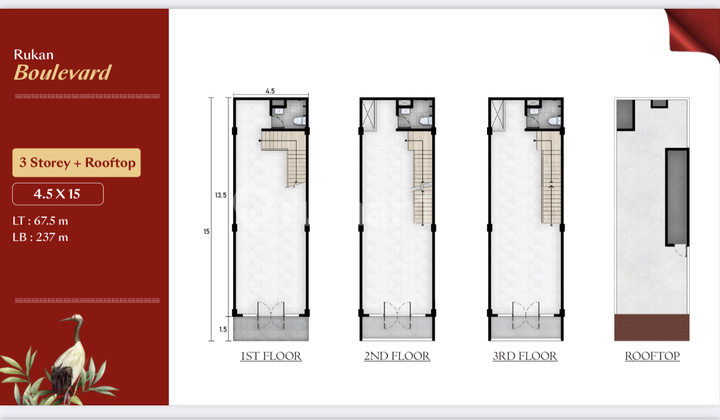 Jual 39 Juta Atau 4,9m Rukan Samping Petak Sembilan 9 Cin Te Yen 67,5 M2 4,5x15 3 Lt Ruko Type Boulevard Samanhudi Pik2 - Sell Shop House Front Petak Sembilan 9 Cin Te Yen 4,5x15 Pik 2