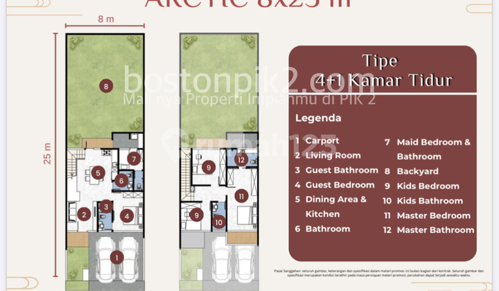 Jual Cicilan 233 Juta Rumah Bagan Cluster Kapitan 1 Pik 2 8x25 Arctic Hoek 249 M2 2 Lantai Dp 0% Selama 5 Tahun
