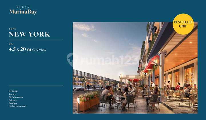 Installment Sale 53 Million or 7.6m Rukan Marina Bay New York Corner Side Cbd Pasir Putih Pik2 - Sell Shop House Marina New York Corner Side Cbd Pasir Putih Pik2