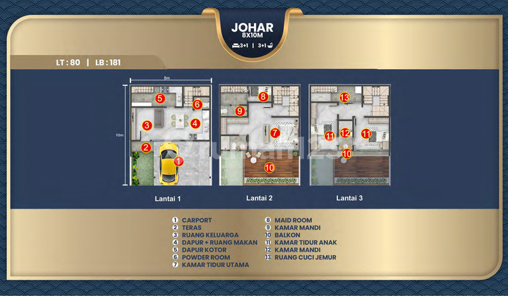Jual Cicil 26 Juta Atau 3,6m Rumah Sapporo Residences 8x10 Johar 3 Lantai Samping Pasir Putih Villa Pik2 - Sell House Sapporo 80 Sqm 8x10 Johar 3 Floor Side Of Pasir Putih Villa Pik 2 2
