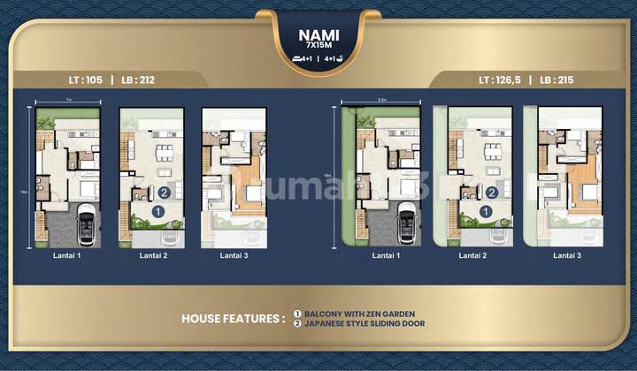 Jual Cicil 33 Juta Atau 4,5m Rumah Sapporo Residences 7x15 Nami 3 Lantai Samping Pasir Putih Villa Pik2 - Sell House Sapporo 105 Sqm 7x15 Nami 3 Floor Side Of Pasir Putih Villa Pik 2 2