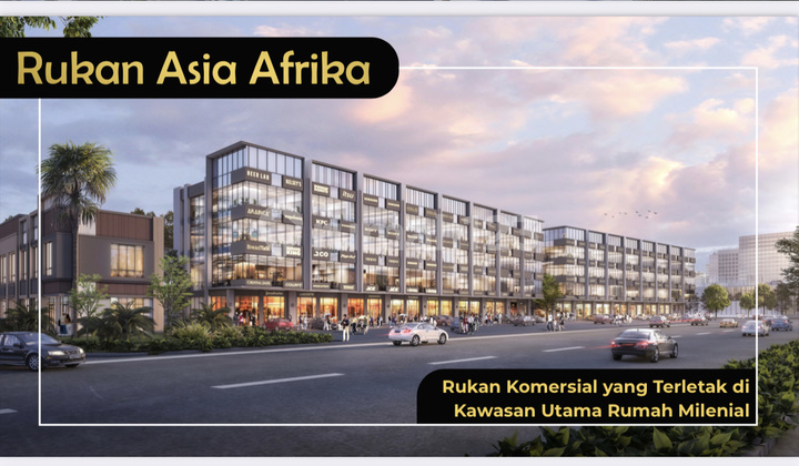 Jual Hanya 45 Juta Atau 6,3m Rukan Asia Afrika 4 Lantai Jalan Boulevard Row 50 Meter Pik2 - Sell Shop House Soho Jl Asia Afrika Boulevard Row 50m Pik2