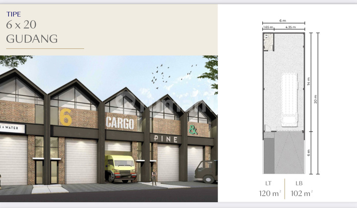 Jual Hanya 34 Juta Gudang Bizpark Pik 2 9x20 Hoek Program Dp 0% Selama 2 Tahun - Sell Only 34 Million Warehouse Bizpark Pik2 9x20 Hoek